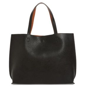 Reversible Faux Leather Tote & Wristlet